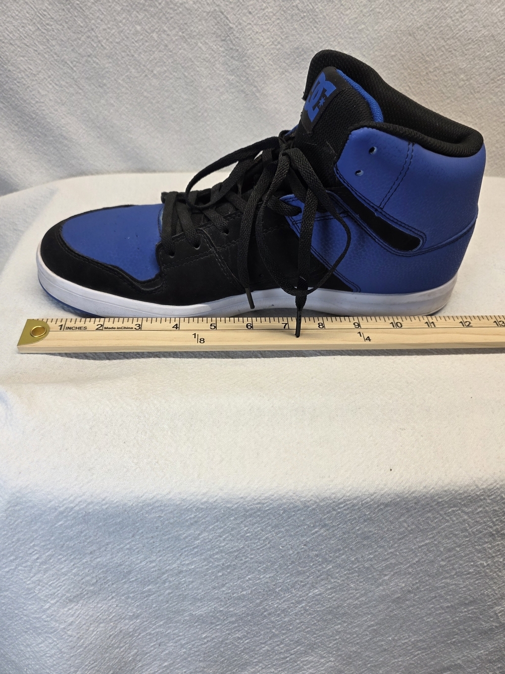 DC Skater Cure Casual Men's High-Top Sneaker in Black and Royal Blue Shoes Sz 11 - Picture 3 of 9